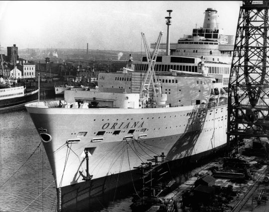 The liner Oriana being completed at Barrow in 1960 (EM ARCHIVE).