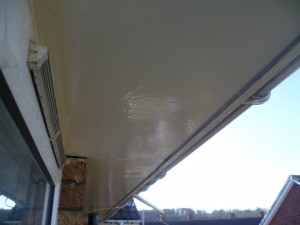 Asbestos insulation board (AIB) soffit