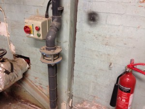 Asbestos insulation board (AIB) to Boiler Room columns