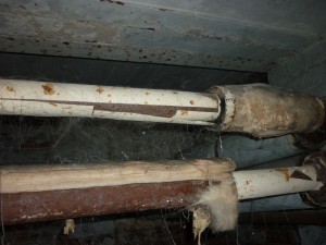 Asbestos paper, pipework lagging