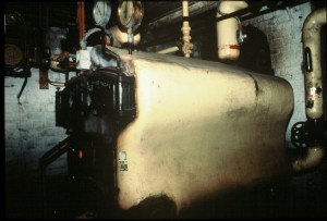 Asbestos lagging to boiler